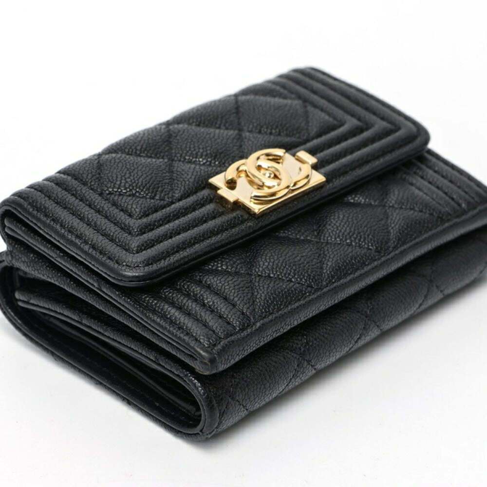 CHANEL Authentic Black Caviar Leather Wallet - Picture 3 of 10